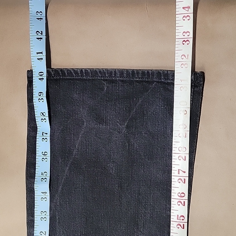 7 For All Mankind, Size 27 Washed Black Flared Jeans w/Sparkle Lightning Bolts - Picture 7 of 15